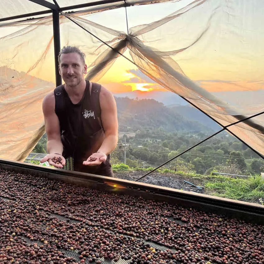 James on a high-altitude coffee farm